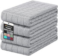Homaxy Premium Ring Spun Cotton 390 GSM Kitchen Towels, 4 Pack, Light