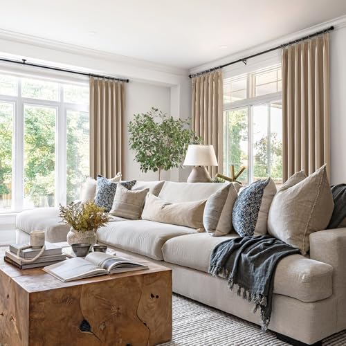 Topfinel Pinch Pleated Curtains 96 Inch Long, 100% Blackout Thermal