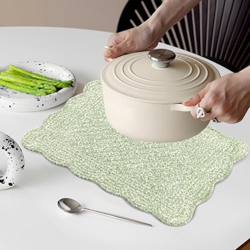 6 PC Quilted Placemats, 18"X13"Extra Large Cotton Placemats Set of 6