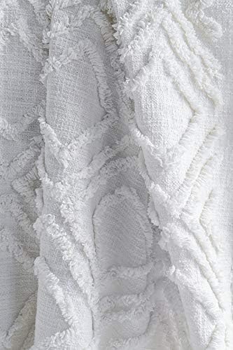Fab Habitat 100% Cotton Fringe Large Throw Blanket with Tassels