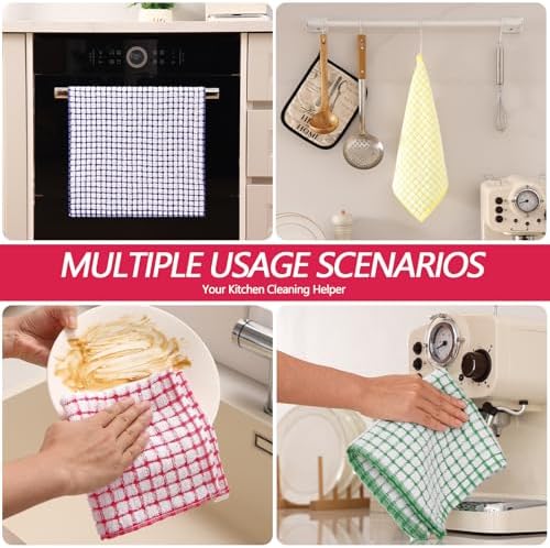 Homaxy 100% Cotton Kitchen Towels and Dishcloths Set
