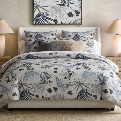 Bedorm 100% Cotton Duvet Cover Set Queen Vintage Floral Bedding Set