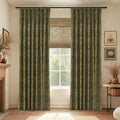 TWOPAGES Pinch Pleated Floral Curtain 84 Inch Long Blackout Drape