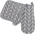 Oven Mitt and Pot Holder Set, Thickened Cotton Heat (2 Sets)