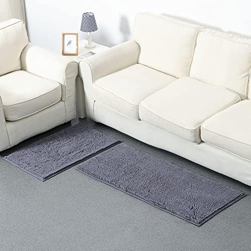 Chenille Bath Mat 2 - Piece Set | Super Absorbent & Grip - Enhanced