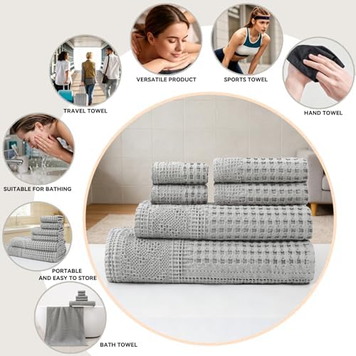 Cotton Towel Set – 6 Piece Bathroom Towel Set