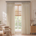 StangH Natural Pinch Pleated Linen Privacy Curtains 108 inches, 2