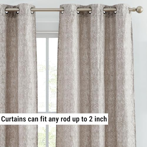 HLC.ME Avalon Jacquard Slub Texture - Privacy Curtains with Grommet