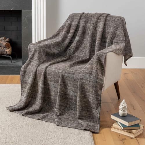 HomeRoots 50" X 70" Brown and Beige Abstract Microfiber Plush Throw