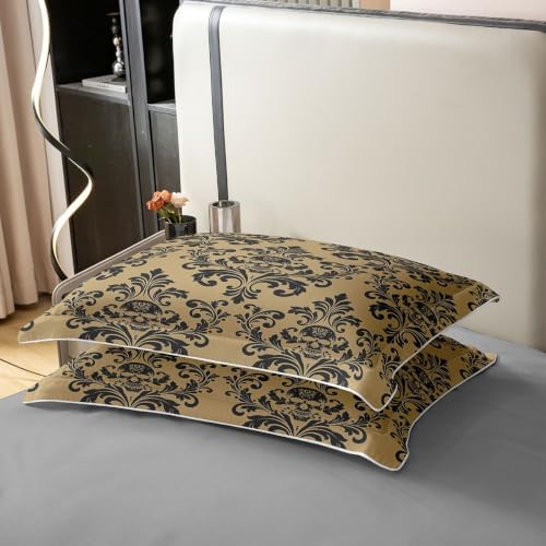 Castle Fairy Damask Skull 100% Cotton Duvet Cover Set Neutral Vintage