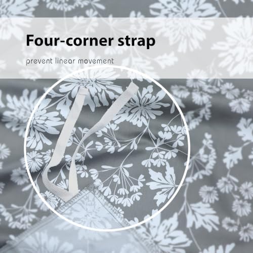 Feather & Stitch Queen Size Duvet Cover Set, 500 Thread Count Damask