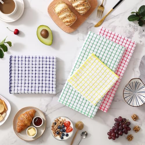 Homaxy 100% Cotton Kitchen Towels and Dishcloths Set