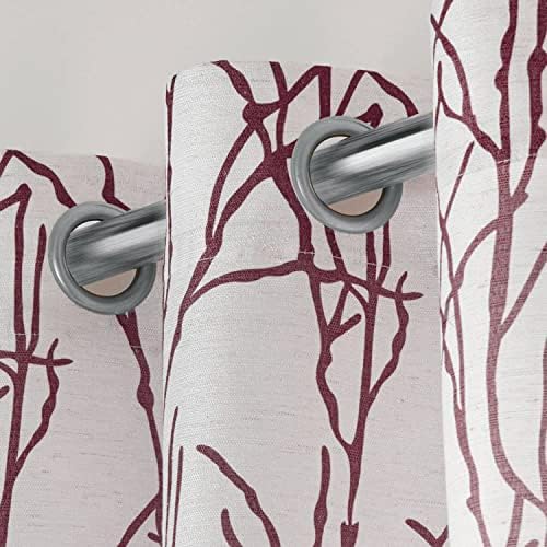 Exclusive Home Branches Linen Blend Grommet Top Curtain Panel Pair