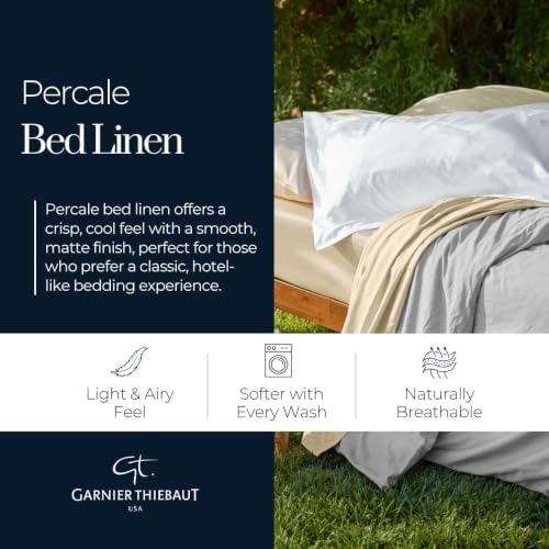 Garnier-Thiebaut USA Sunset Sand Twin XL Fitted Sheet, 100% Cotton