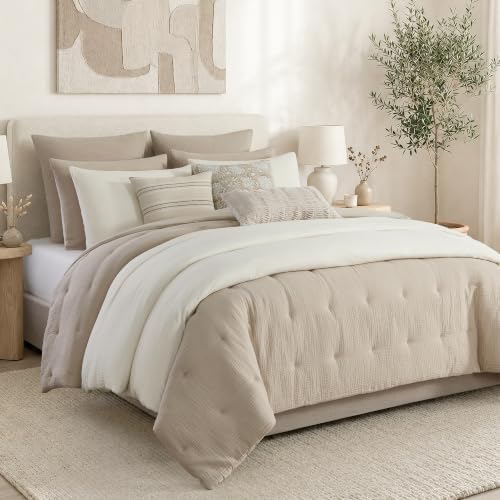 Levtex Home - Muslin Cream Duvet Set - Twin Duvet Cover (68x88in) and