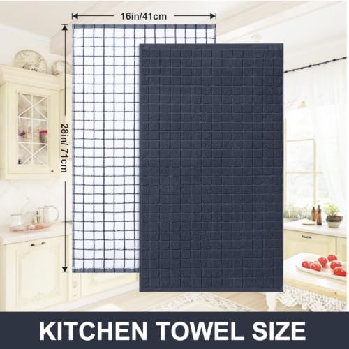 Homaxy Large Premium Cotton Kitchen Towels 16"x 28", 4 Pack, Dark Grey