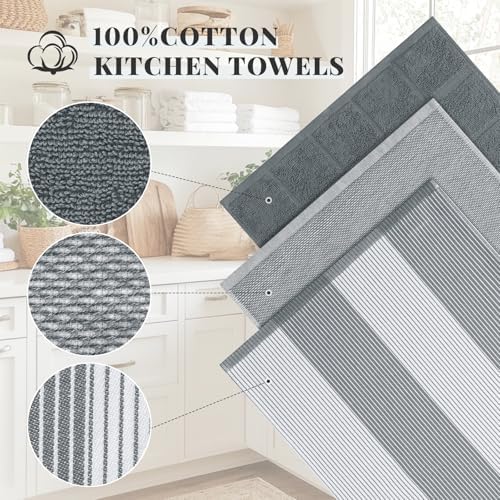 Homaxy Premium Kitchen Towels 18"x28", 6 Pack Large Cotton 380 GSM