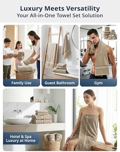 LANE LINEN Bathroom Towel Set 18 Piece Soft Absorbent Quick Dry