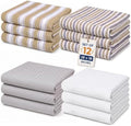 Set of 12 Cotton Kitchen Towels, Dish Cloths, Kitchen Washcloths