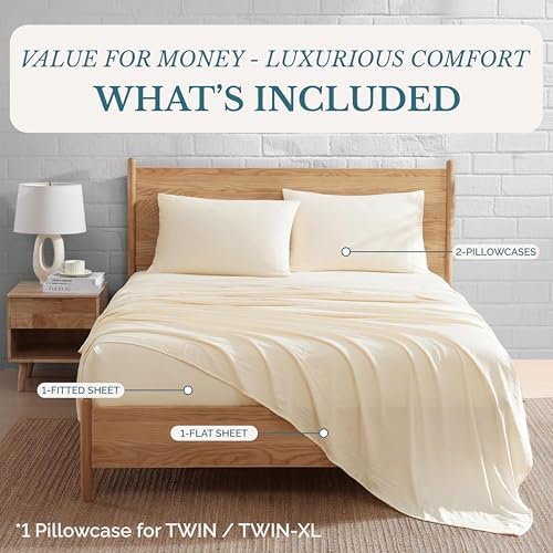 Casa Platino Soft Sheets - Pre-Washed Full Sheet Set, Fade Resistant