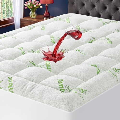 Waterproof Queen Size Mattress Topper Viscose Derived from Bamboo
