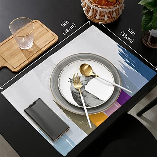 Abstract Minimalistic Table Mats Set of 4 With Table Runner 90 Inches