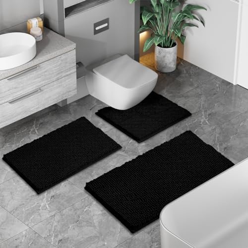 Bathroom Rugs Set 5 Piece Thick Chenille Bath Mats