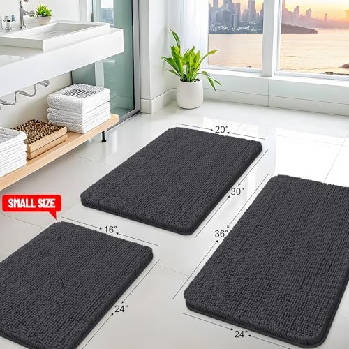 Arotive Luxury Chenille Bathroom Rugs Set, Ultra Soft and Absorbent