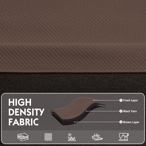 FMFUNCTEX 100% Blackout Coffee Brown Curtains 96 Inch for Bedroom, 2