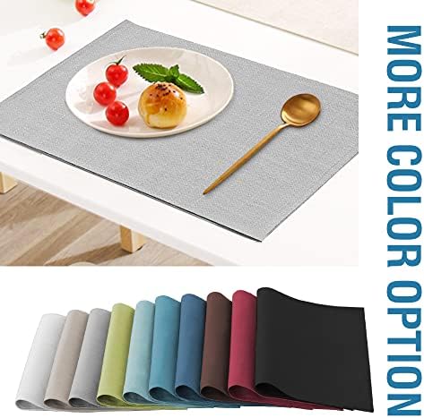 H.VERSAILTEX Linen Placemats Set of 8 Premium Solid Table Mats for