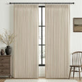 Extra Long 108 Inch Pinch Pleated Heavy Linen Sheer Warm Beige