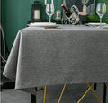Tektrum 70 X 70 inch Square Faux Linen Textured Tablecloth Table Cover