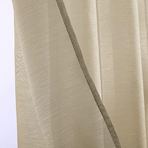 DONREN 108 Inch Extra Length Sheer Curtains for Bedroom - Grommet Top