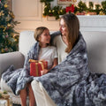 NEWCOSPLAY Faux Fur Sherpa Twin Blanket for Couch, Grey, 60"x80"