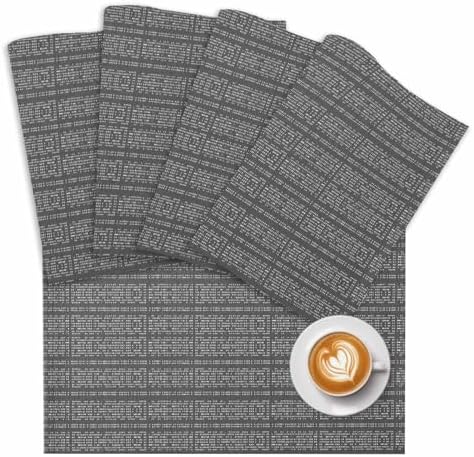 Placemats Set of 8, Gradient Gray Boho Geometric Table Mats Washable