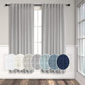 Grey Linen Curtains 63 Inch Length for Bedroom 2 Panels Back Tab Rod