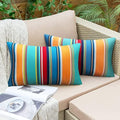Pyonic Outdoor Lumbar Pillow Covers Set of 2 Waterproof Throw Pillow