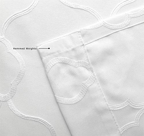 MIUCO Moroccan Embroidery Semi Sheer Curtains Faux Linen Grommet