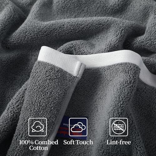 REDKISS 6 Piece Bath Towel Set, 100% Cotton, Soft Absorbent 600 GSM