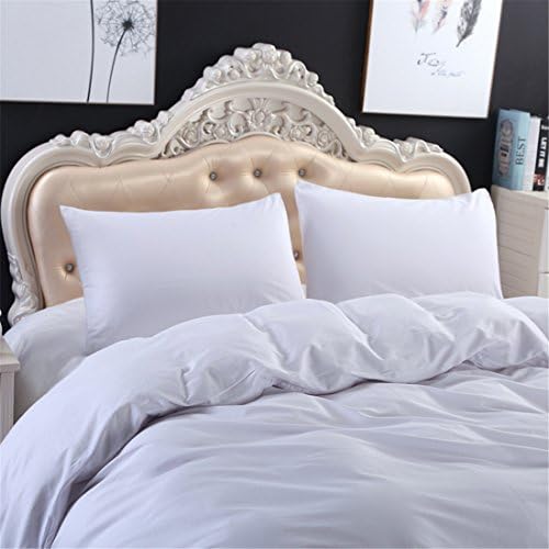 100% Natural Cotton Hotel Quality White Duvet Cover Queen Size 3 Pcs