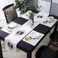 Bohemian Table Runner and Placemats Set of 4 Nordic Color Block Cotton