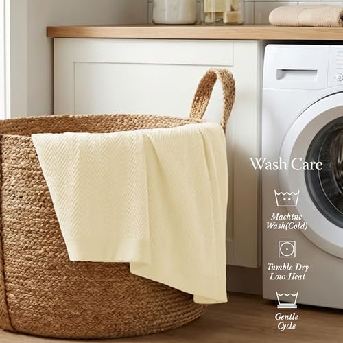 Threadmill Vanilla Cream 100% Combed Cotton King Size Blanket
