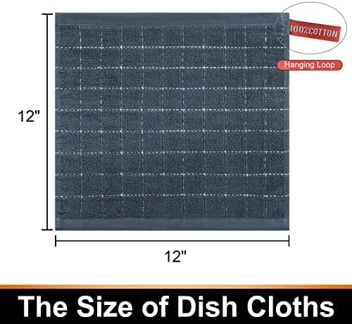 Mordimy Cotton Terrycloth Kitchen Towels and Dishcloths Sets, 8 Pack