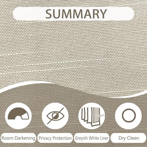 ChadMade 84 x 84 Inches Cotton Linen Room Darkening Drape Back Tab 1