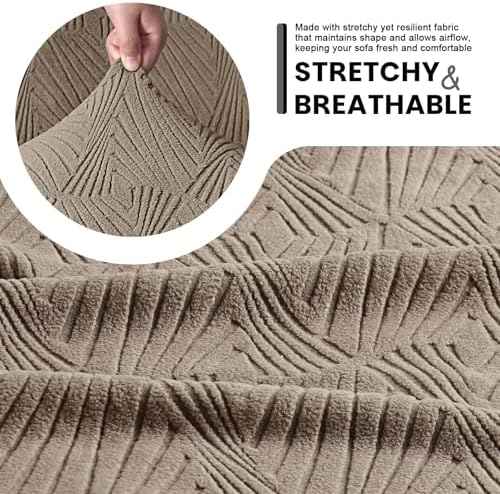 VANSOFY Stretch Recliner Chair Cover, 4-Piece, Khaki