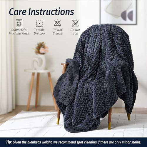 Wemore Fleece Weighted Blanket for Adults 60" x 80" 15lbs Fuzzy