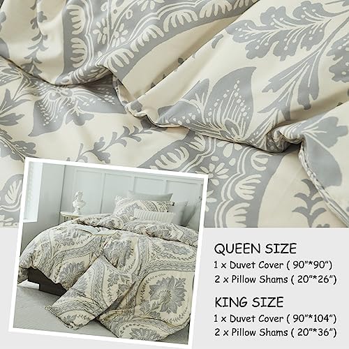 Bedduvit Cotton Duvet Cover Queen - Damask Queen Duvet Cover Set