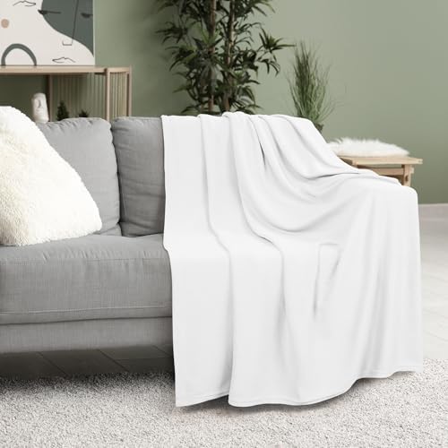 Utopia Bedding Soft Jersey Knit Blanket White King (90x102 Inches)