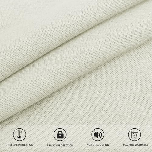 Easy-Going Linen Look Grommet Blackout Curtains, 2 Panels 52x84 Inch