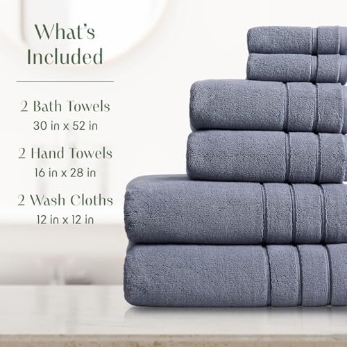 Springtree Home Luxury Turkish Cotton Bath Towels Set | 6-Piece Set